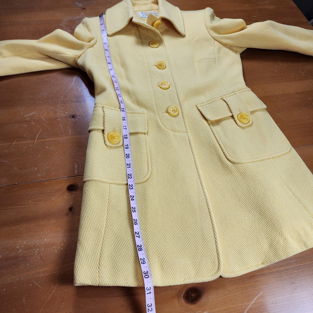 Talbots Wool Blend Coat Overcoat Womens 2P Butter Yellow Casual Career Sunny Fun - Picture 10 of 14